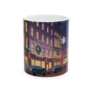 Festive Glow Ceramic Mug - Christmas Lights Magic - Dipaliz - Mugs