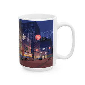 Festive Glow Ceramic Mug - Christmas Lights Magic - Dipaliz - Mugs
