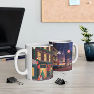 Festive Glow Ceramic Mug - Christmas Lights Magic - Dipaliz - Mugs
