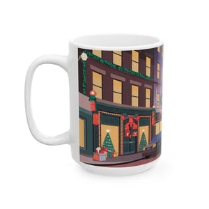 Festive Glow Ceramic Mug - Christmas Lights Magic - Dipaliz - Mugs