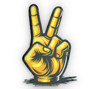 Victory Sign Shaped Pillows Bold Home Vibes Fun Decor Dipaliz - s / White Zipper - Throw