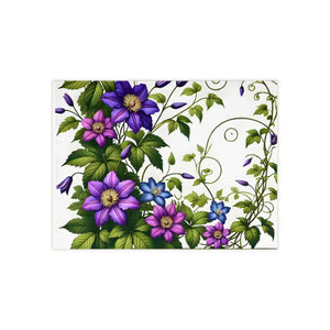 Home Decor - Purple Clematis Flowers Ceramic Photo Tile - Dipaliz