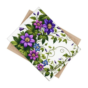 Home Decor - Purple Clematis Flowers Ceramic Photo Tile - Dipaliz