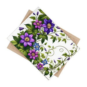Home Decor - Purple Clematis Flowers Ceramic Photo Tile - Dipaliz