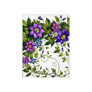Home Decor - Purple Clematis Flowers Ceramic Photo Tile - Dipaliz