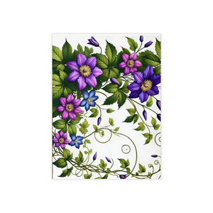 Home Decor - Purple Clematis Flowers Ceramic Photo Tile - Dipaliz