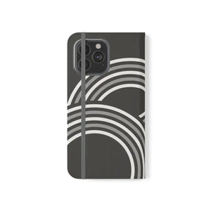 Samsung Galaxy Flip Cases Abstract Art Grey Pattern by Dipaliz - Mobile Phone