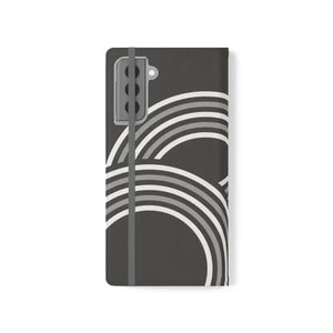 Samsung Galaxy Flip Cases Abstract Art Grey Pattern by Dipaliz - Mobile Phone