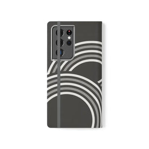 Samsung Galaxy Flip Cases Abstract Art Grey Pattern by Dipaliz - Mobile Phone