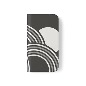 Samsung Galaxy Flip Cases Abstract Art Grey Pattern by Dipaliz - Mobile Phone