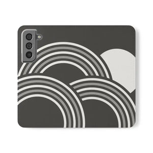 Samsung Galaxy Flip Cases Abstract Art Grey Pattern by Dipaliz - S22 - Mobile Phone