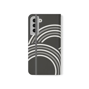 Samsung Galaxy Flip Cases Abstract Art Grey Pattern by Dipaliz - Mobile Phone