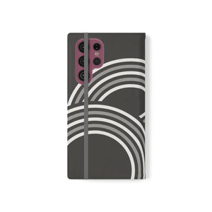Samsung Galaxy Flip Cases Abstract Art Grey Pattern by Dipaliz - Mobile Phone