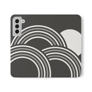 Samsung Galaxy Flip Cases Abstract Art Grey Pattern by Dipaliz - S22 Plus - Mobile Phone