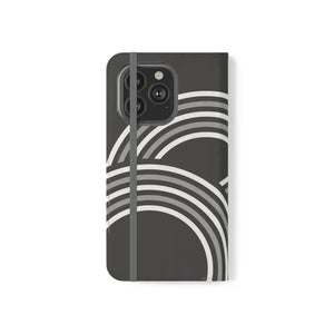 Samsung Galaxy Flip Cases Abstract Art Grey Pattern by Dipaliz - Mobile Phone