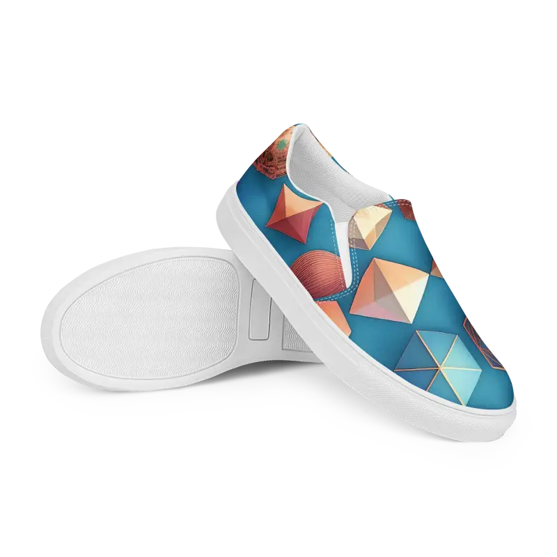 Stand out with Dipaliz Abstract Art Canvas Slip-ons! - Shoes