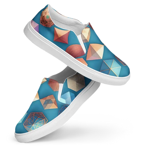 Canvas Slip-ons Blue Orange Abstract Art Pattern - Dipaliz - 5 - Sneakers