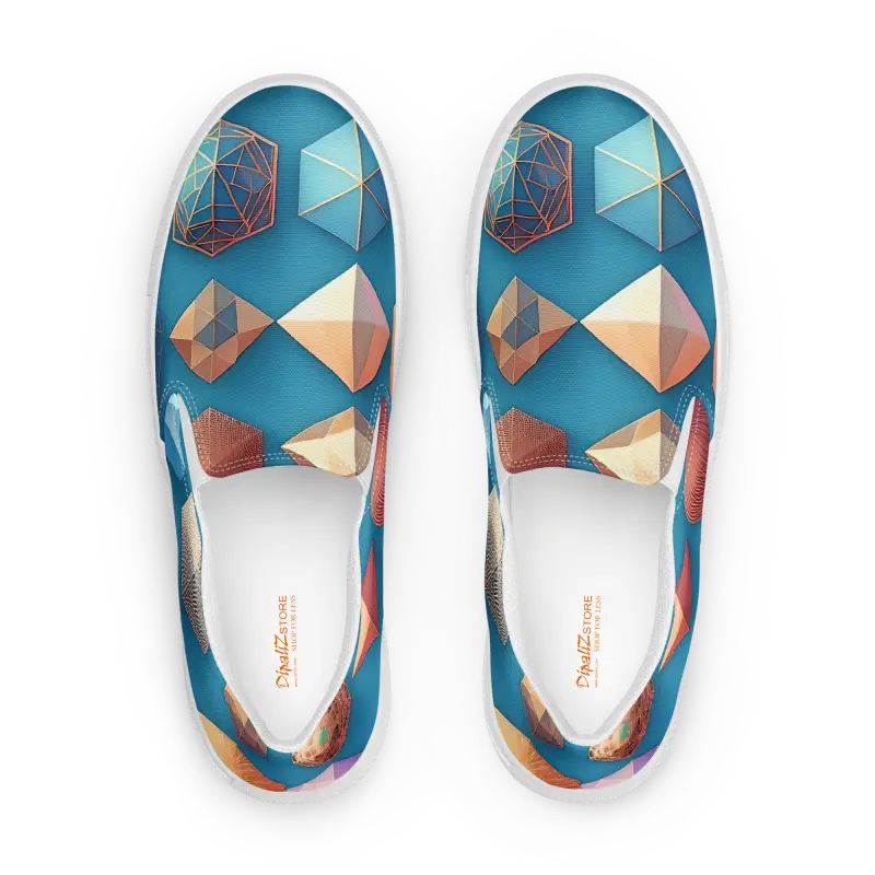 Stand out with Dipaliz Abstract Art Canvas Slip-ons! - Shoes