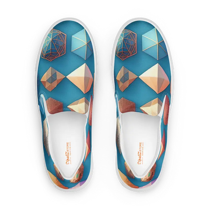 Stand out with Dipaliz Abstract Art Canvas Slip-ons! - Shoes