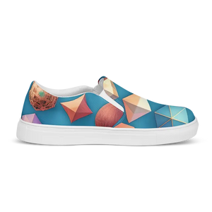Canvas Slip-ons Blue Orange Abstract Art Pattern - Dipaliz - Sneakers
