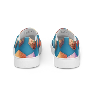 Canvas Slip-ons Blue Orange Abstract Art Pattern - Dipaliz - Sneakers