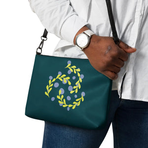 Emerald Green Abstract Art Flair Crossbody Bag - Dipaliz - Cross Body Bags