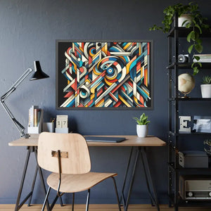 Abstract Art Poster - Bold Colorful Framed Paper Print - Dipaliz - 40’’ x 28’’ (horizontal) / Black Frame / Fine