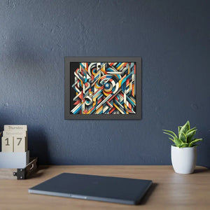 Abstract Art Poster - Bold Colorful Framed Paper Print - Dipaliz - 14″ x 11″ (horizontal) / Black Frame / Fine