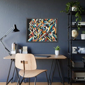 Abstract Art Poster - Bold Colorful Framed Paper Print - Dipaliz - 32’’ x 24’’ (horizontal) / Black Frame / Fine