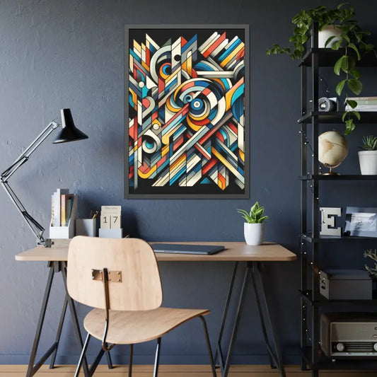 Vibrant Abstract Art Posters for your Home Decor - 28’’ x 40’’ (vertical) / Black Frame / Fine Poster