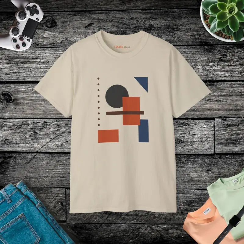 Vibrant Geometric Ultra Cotton Unisex Tee - Sand / s T-shirt