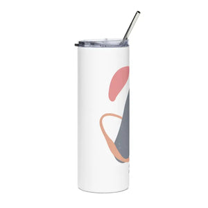 Matte Tumbler 20oz Stainless Steel Abstract Art - Dipaliz - White / Tumblers