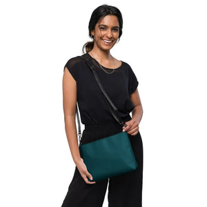 Dipaliz Muse Crossbody Emerald Green Abstract Art Flair Canvas Bag - Cross Body Bags