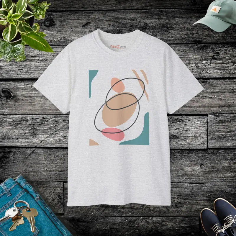 Dive Into Vibrance with the Abstract Art Ultra Cotton Tee - Ash / s T-shirt