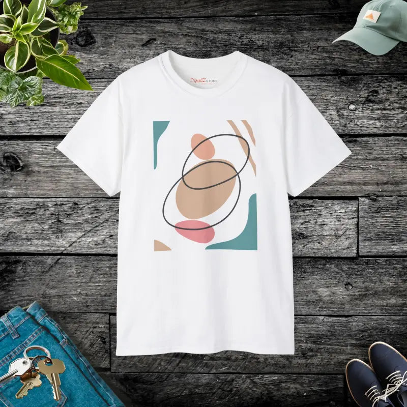 Dive Into Vibrance with the Abstract Art Ultra Cotton Tee - White / s T-shirt