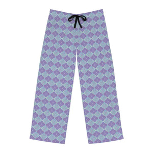 Abstract Blue and Purple Pajama Pants - Artistic Loungewear - Dipaliz - s / White Stitching - Pajamas