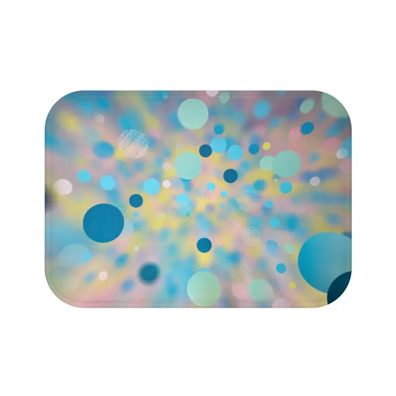 Dive Into Color: Abstract Blue Yellow Circles Bath Mat - Home Decor