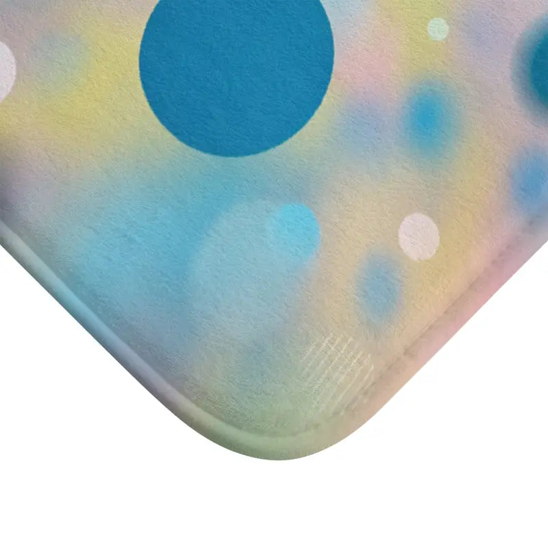 Dive Into Color: Abstract Blue Yellow Circles Bath Mat - Home Decor