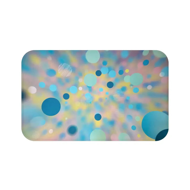 Dive Into Color: Abstract Blue Yellow Circles Bath Mat - Home Decor