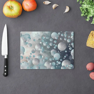 Tempered Glass Cutting Board Bluish Circles Design - Dipaliz - Boards