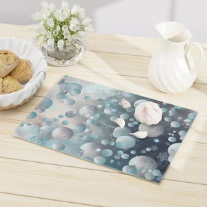 Tempered Glass Cutting Board Bluish Circles Design - Dipaliz - Boards