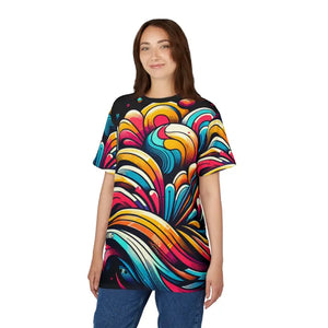 Abstract Brush Strokes Unisex Tee - All Over Print - Dipaliz - Black Stitching / 4 Oz. / s - T-shirts