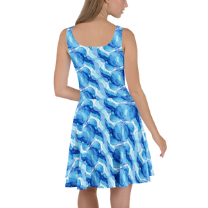 Abstract Capri Skater Dress – Swirl Print Design - Dipaliz - Dresses - Xs