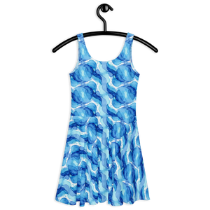 Abstract Capri Skater Dress – Swirl Print Design - Dipaliz - Dresses - Xs