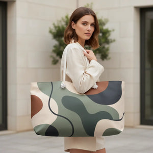 Abstract Chic Weekender Bag - Vegan Leather Getaways - Dipaliz - Luggage & Bags