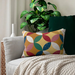Polyester Lumbar Pillow - Abstract Circles Geometric Pattern - Dipaliz - 20’’ × 14’’ - Pillows