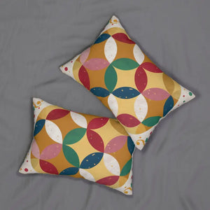 Polyester Lumbar Pillow - Abstract Circles Geometric Pattern - Dipaliz - 20’’ × 14’’ - Pillows