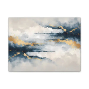 Matte Canvas Coastal Clouds Wall Art Navy Gold Glow - Dipaliz - 16″ x 12″ (horizontal) / 1.25’’ - Artwork