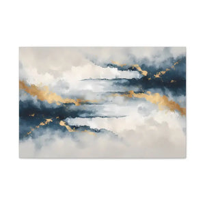 Matte Canvas Coastal Clouds Wall Art Navy Gold Glow - Dipaliz - Artwork