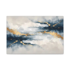 Matte Canvas Coastal Clouds Wall Art Navy Gold Glow - Dipaliz - 18″ x 12″ (horizontal) / 1.25’’ - Artwork